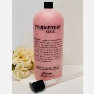 Philosophy PEPPERMINT STICK Shampoo Shower Gel 64 oz JUMBO SEALED W/ PUMP